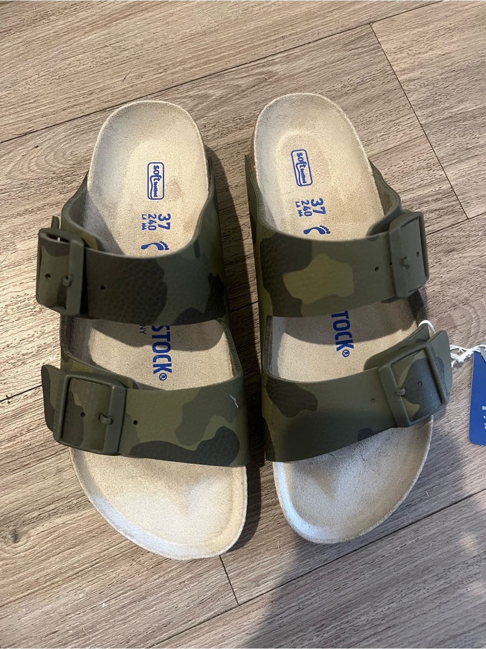 Birkenstock Arizona Camouflage Two-Buckle Sandals - Olive Green